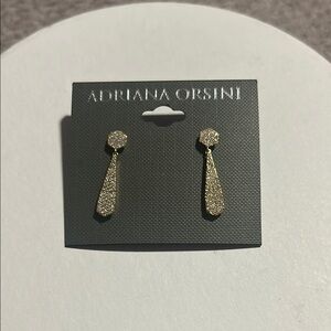 Adriana New York Gold Textured Drop Earrings